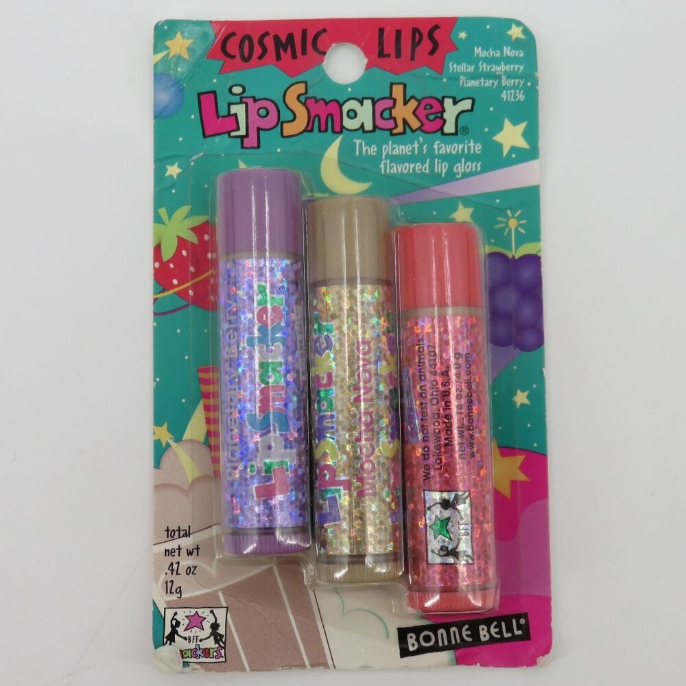 Bonne Bell Cosmic Lips Lip Smacker Mocha Nova Stellar Strawberry Planetary Berry - Picture 10 of 10